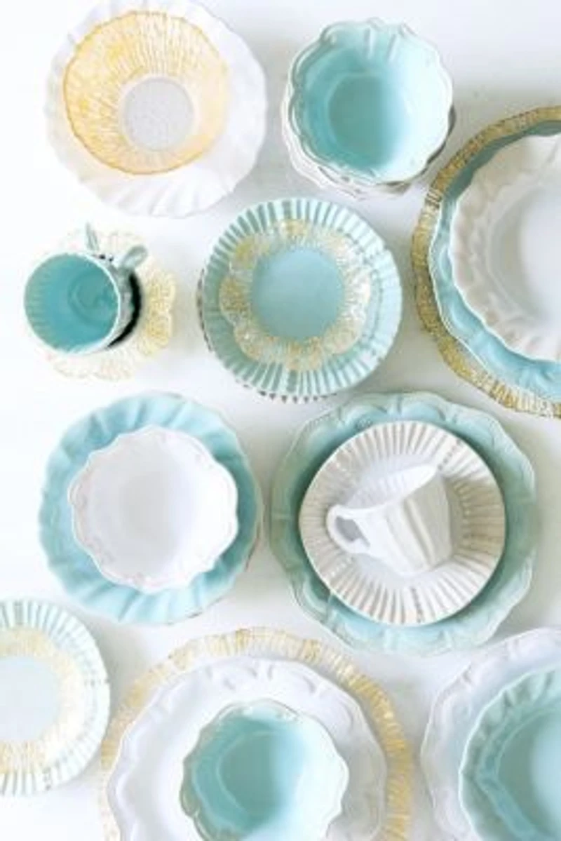 Vietri Incanto Stone Ruffle Dinnerware Collection