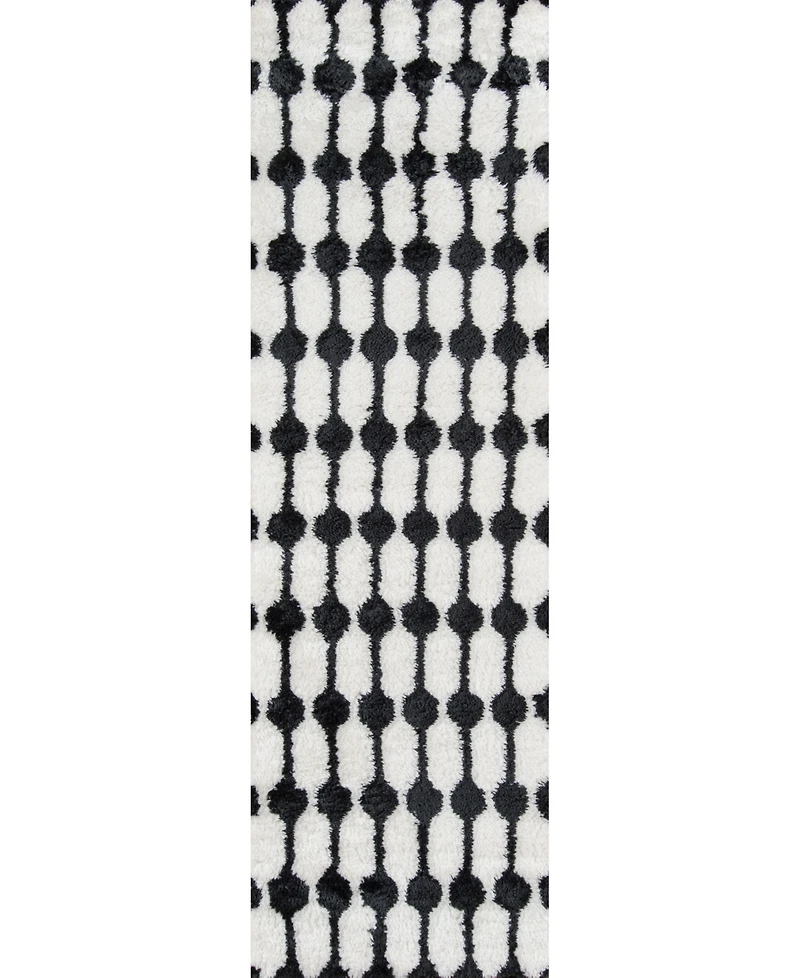 Novogratz Retro Ret-4 Black 2'3" x 7'6" Runner Area Rug