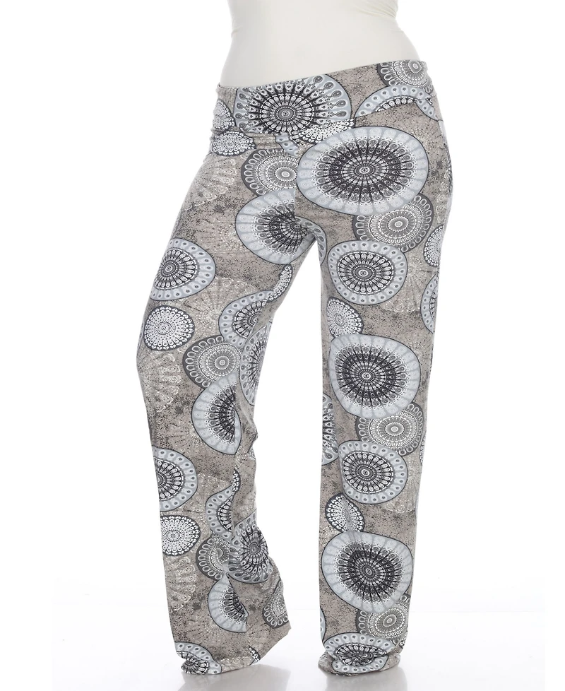 White Mark Plus Circle Print Palazzo Pants