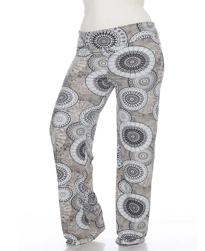 White Mark Plus Circle Print Palazzo Pants