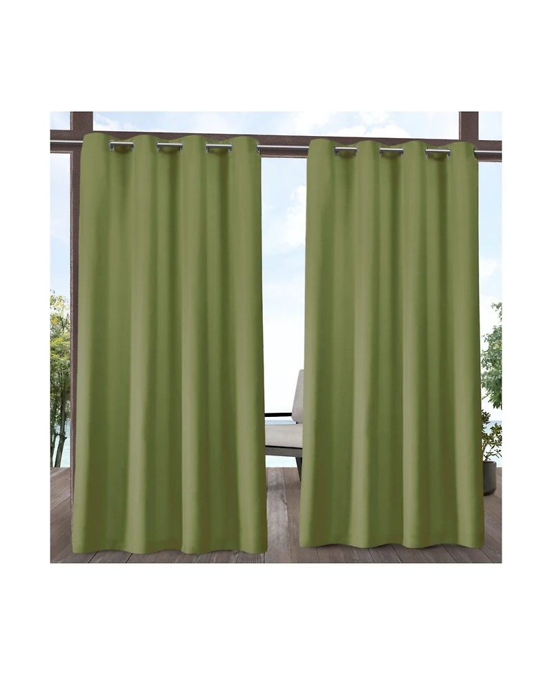 Exclusive Home Delano Heavyweight Textured Indoor/Outdoor Grommet Top Curtain Panel Pair
