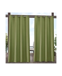 Exclusive Home Delano Heavyweight Textured Indoor/Outdoor Grommet Top Curtain Panel Pair