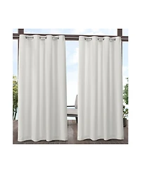 Exclusive Home Delano Heavyweight Textured Indoor/Outdoor Grommet Top Curtain Panel Pair