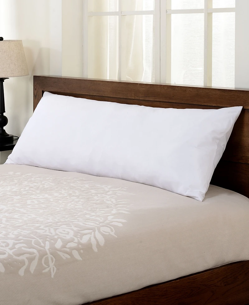 Cheer Collection Hypoallergenic Down Alternative Side Body Pillow with Zippered Cover