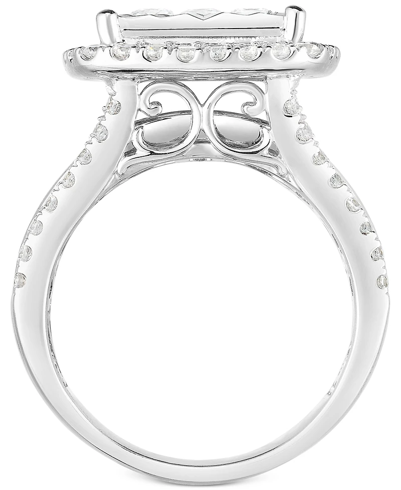 TruMiracle Diamond Halo Cluster Engagement Ring (3 ct. t.w.) in 10k White Gold