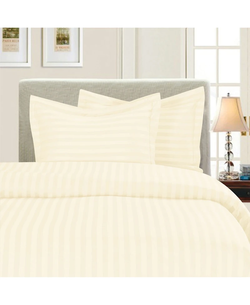 Elegant Comfort Luxurious Stripe Wrinkle-Free 3-Pc. Duvet Cover Set