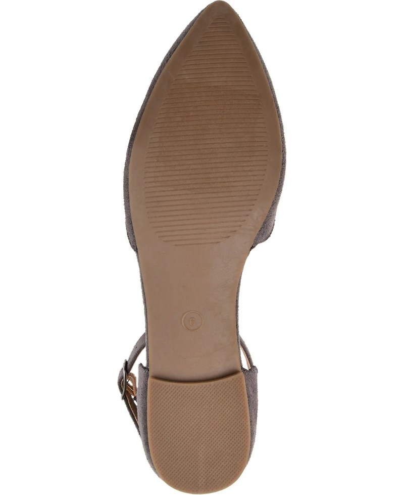 Journee Collection Women's Lana Scalloped Edge Ankle Strap Flats