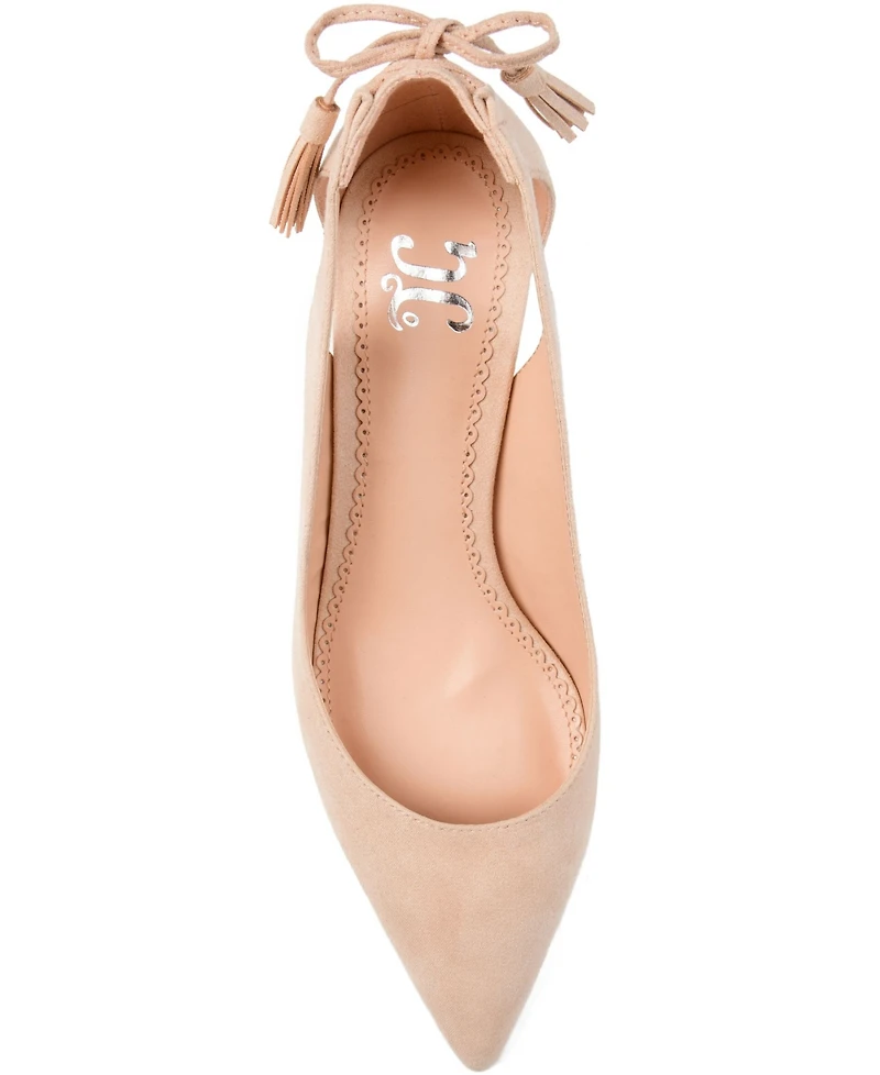 Journee Collection Women's Bindi Tie Detail Kitten Heel Pumps