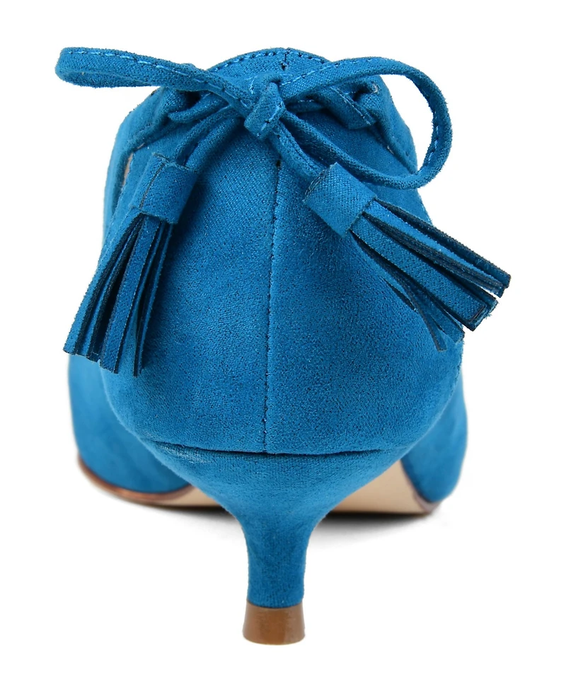 Journee Collection Women's Bindi Tie Detail Kitten Heel Pumps