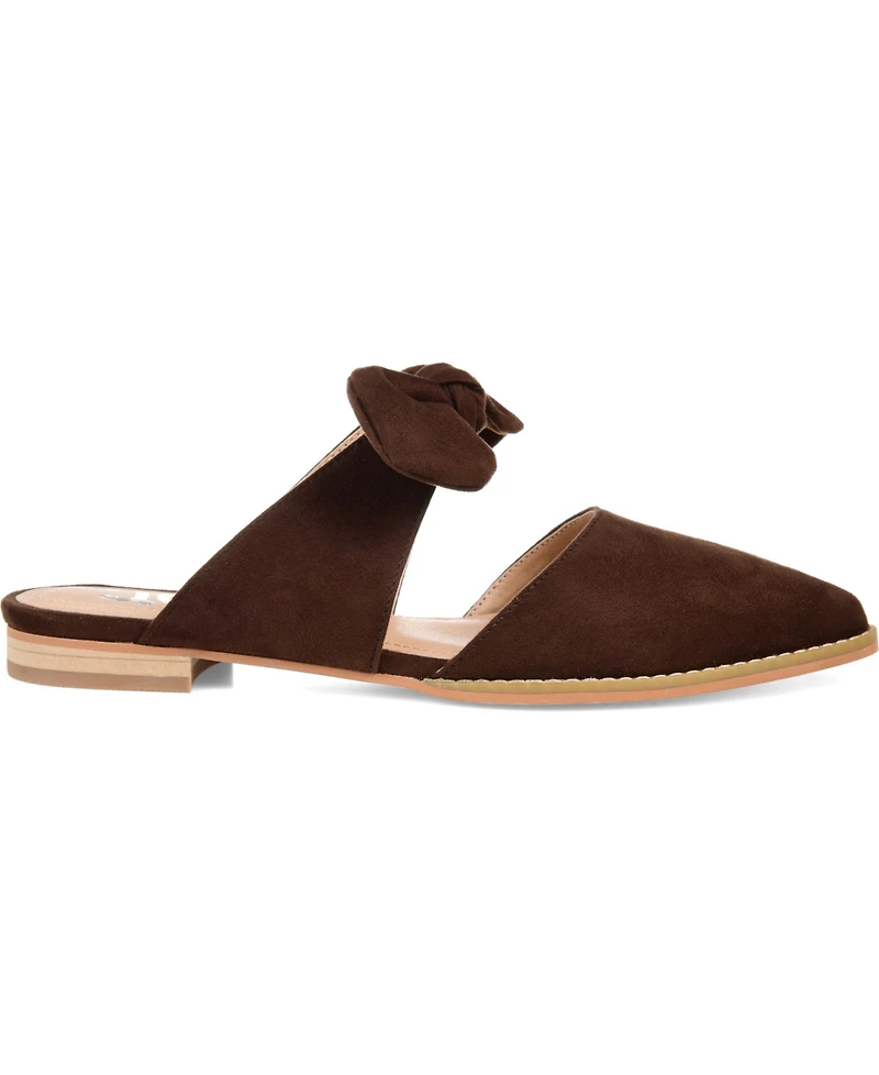 Journee Collection Women's Telulah Bow Slip On Flat Mules