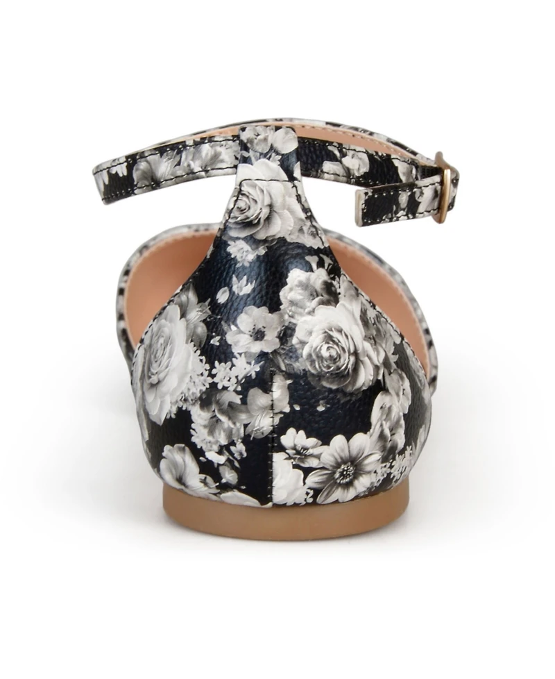 Journee Collection Women's Reba Ankle Strap Pointed Toe Flats