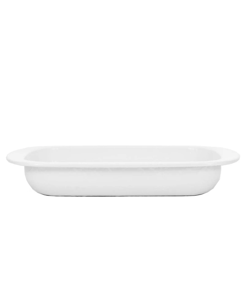 Golden Rabbit Solid White Enamelware Collection 3 Quart Baking Pan