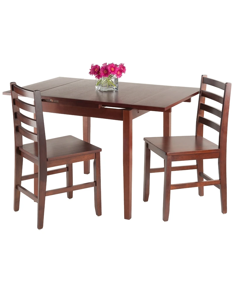 Pulman 3-Piece Set Extension Table with 2 Ladder Back Chairs