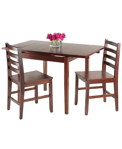 Pulman 3-Piece Set Extension Table with 2 Ladder Back Chairs