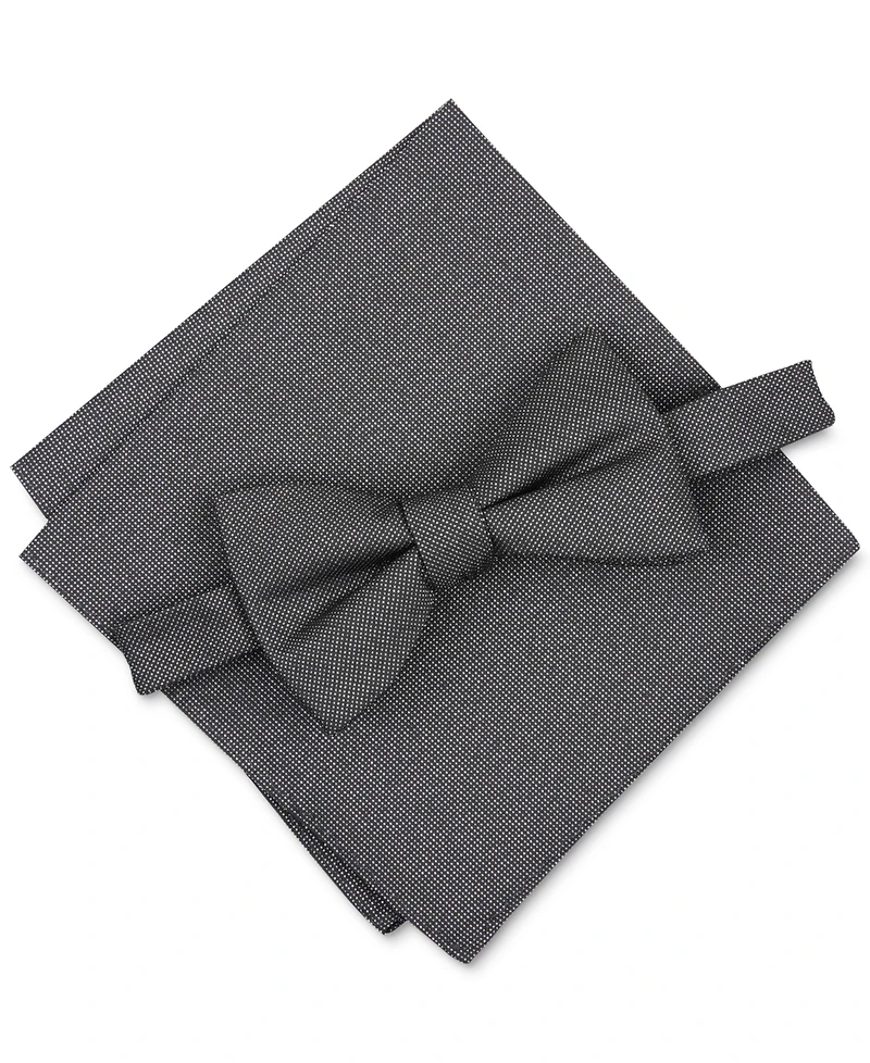 Alfani Men's Solid Texture Pocket Square and Bowtie