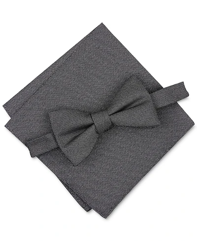 Alfani Men's Solid Texture Pocket Square and Bowtie