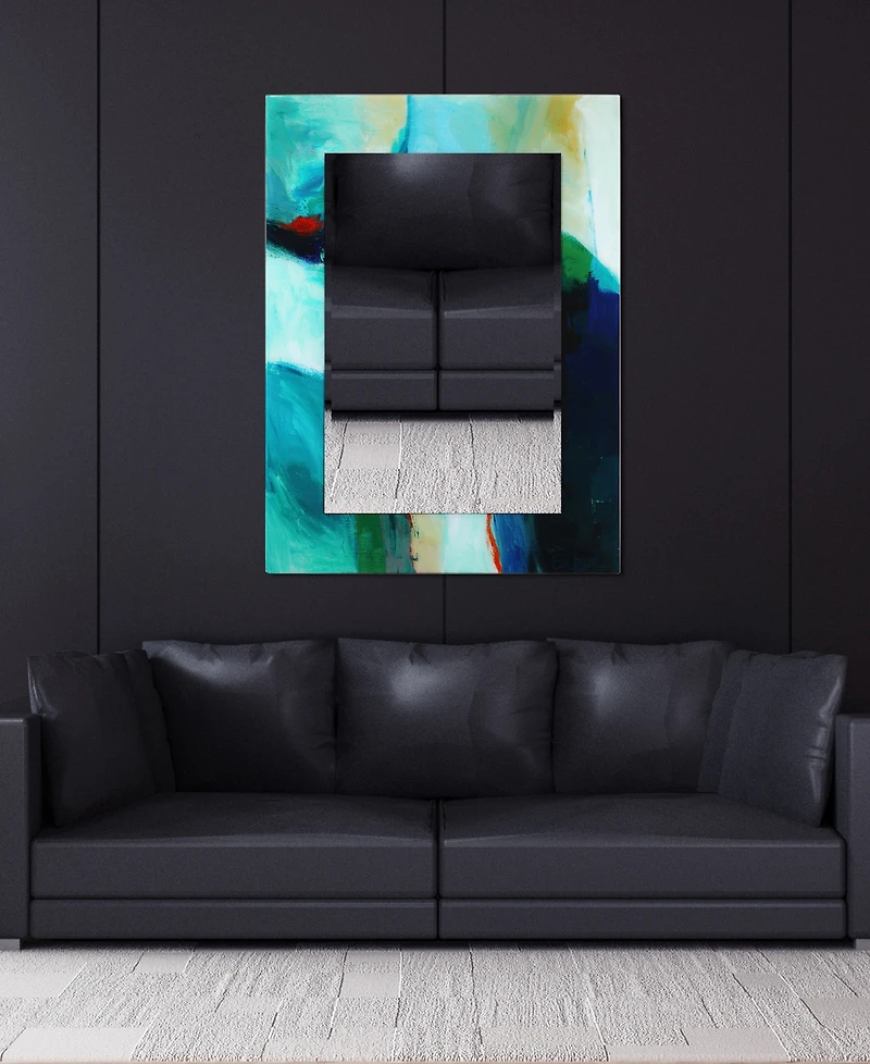 Empire Art Direct Reverse Printed Tempered Art Glass with Rectangular Beveled Mirror Wall Decor - 48" x 36''