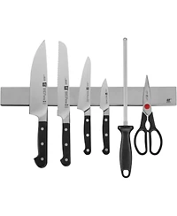 Zwilling Pro 7pc Set w/17.5" Stainless Magnetic Knife Bar