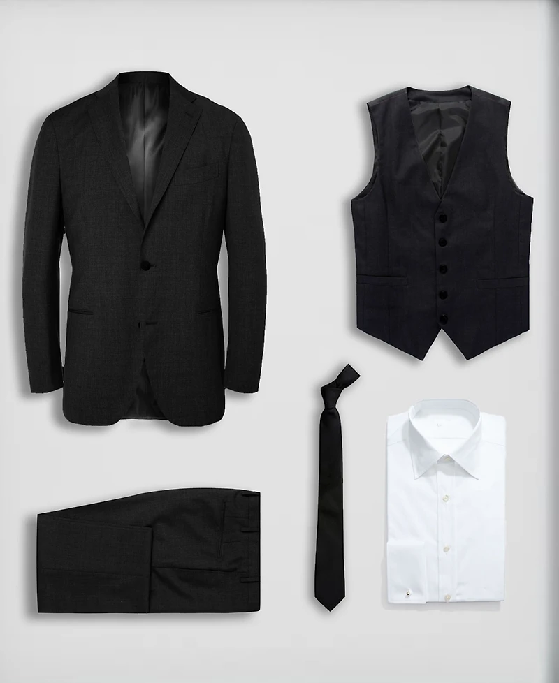 Perry Ellis Toddler Boy's 5-Piece Shirt, Tie, Jacket, Vest and Pants Solid Suit Set