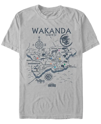 Marvel Men's Black Panther Wakanda World Map Short Sleeve T-Shirt