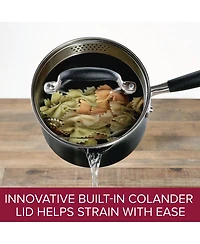Anolon Advanced Home Hard-Anodized Nonstick Straining Saucepan, 2-Quart