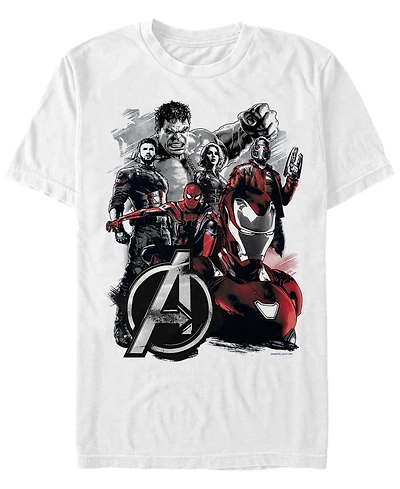 Marvel Men's Avengers Infinity War Painted Group Shot Logo Short Sleeve T-Shirt