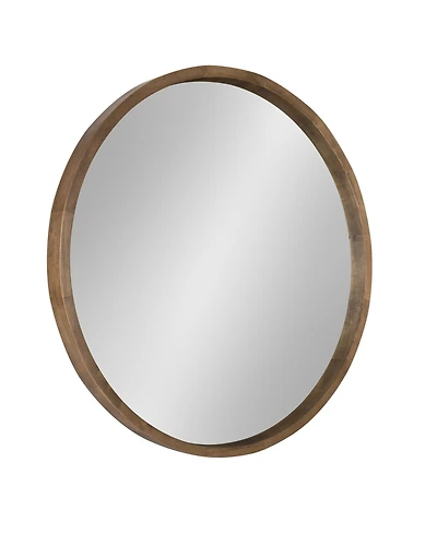 Kate and Laurel Hutton Round Wood Wall Mirror