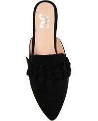 Journee Collection Women's Kessie Ruffle Pointed Toe Slip On Mules
