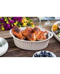 Corningware French White 1.5-Qt. Oval Casserole with Glass Lid