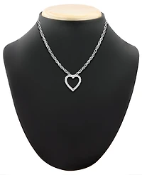 Diamond Heart Pendant Necklace in 14k White Gold (1/10 ct. t.w.)