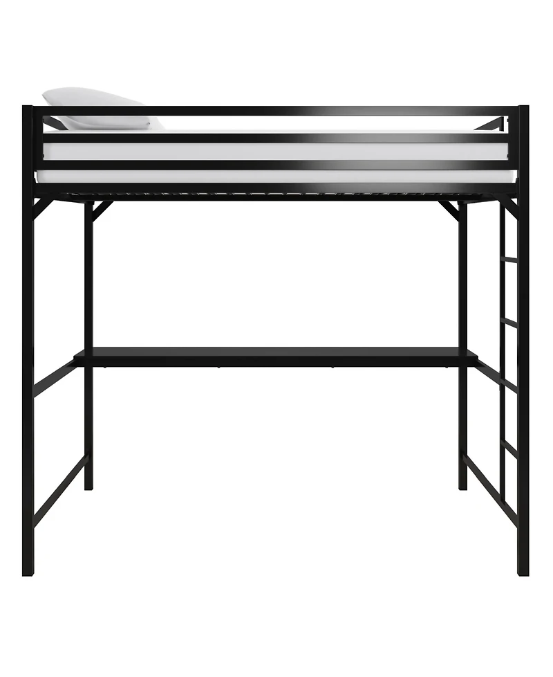 EveryRoom Mason Metal Full Loft Bed with Desk