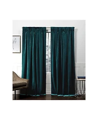 Exclusive Home Curtains Velvet Heavyweight Pinch Pleat Curtain Panel Pair, 27" x 108"
