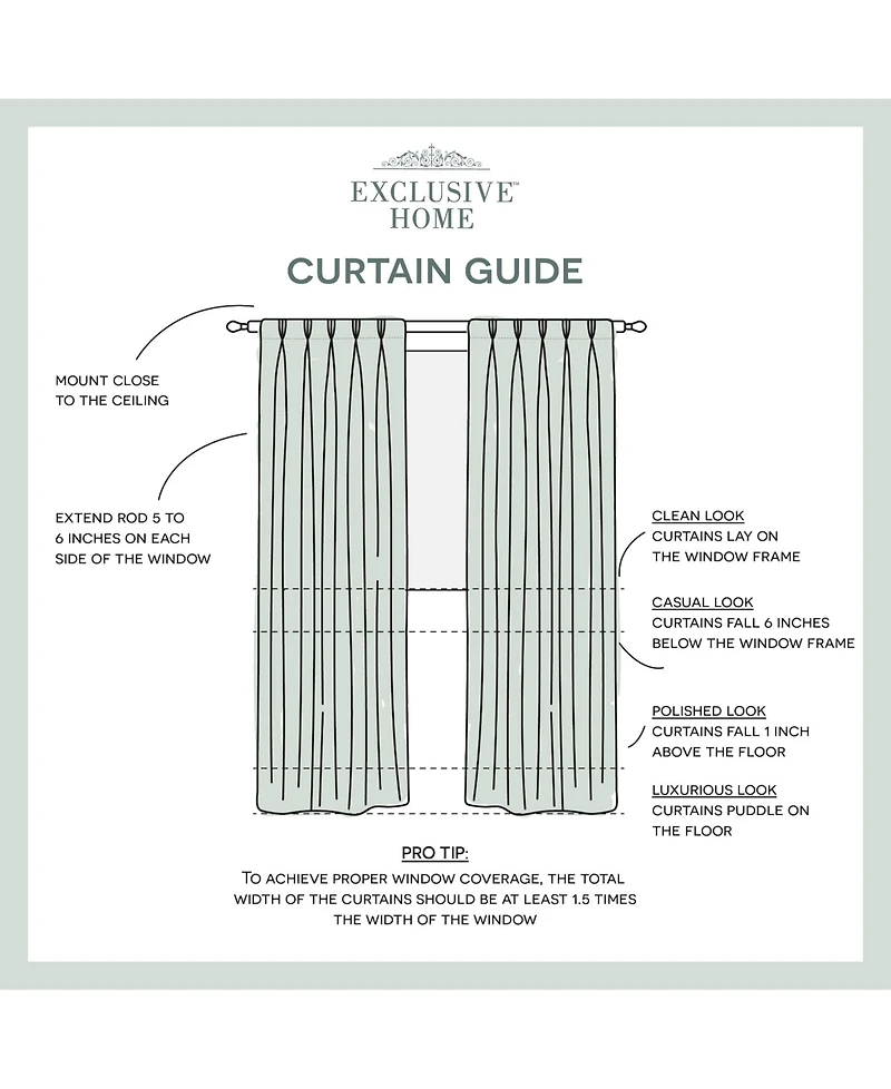 Exclusive Home Curtains Velvet Heavyweight Pinch Pleat Curtain Panel Pair, 27" x 108"