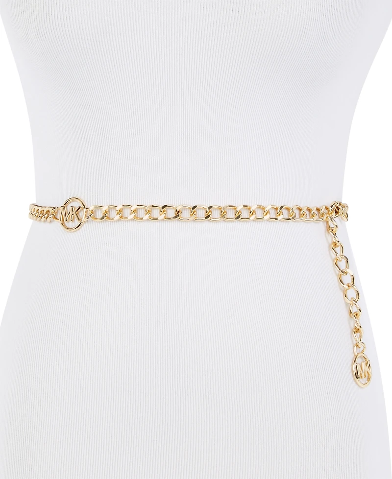 Michael Kors Women's Mk Logo Metal Chain Belt