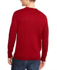 Club Room Men's Solid Crew Neck Merino Wool Blend Sweater