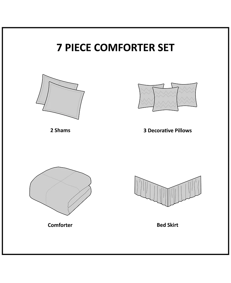 Madison Park Walter Seersucker 7-Pc. Comforter Set, California King