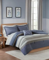 Intelligent Design Marsden Striped Comforter Set, Queen