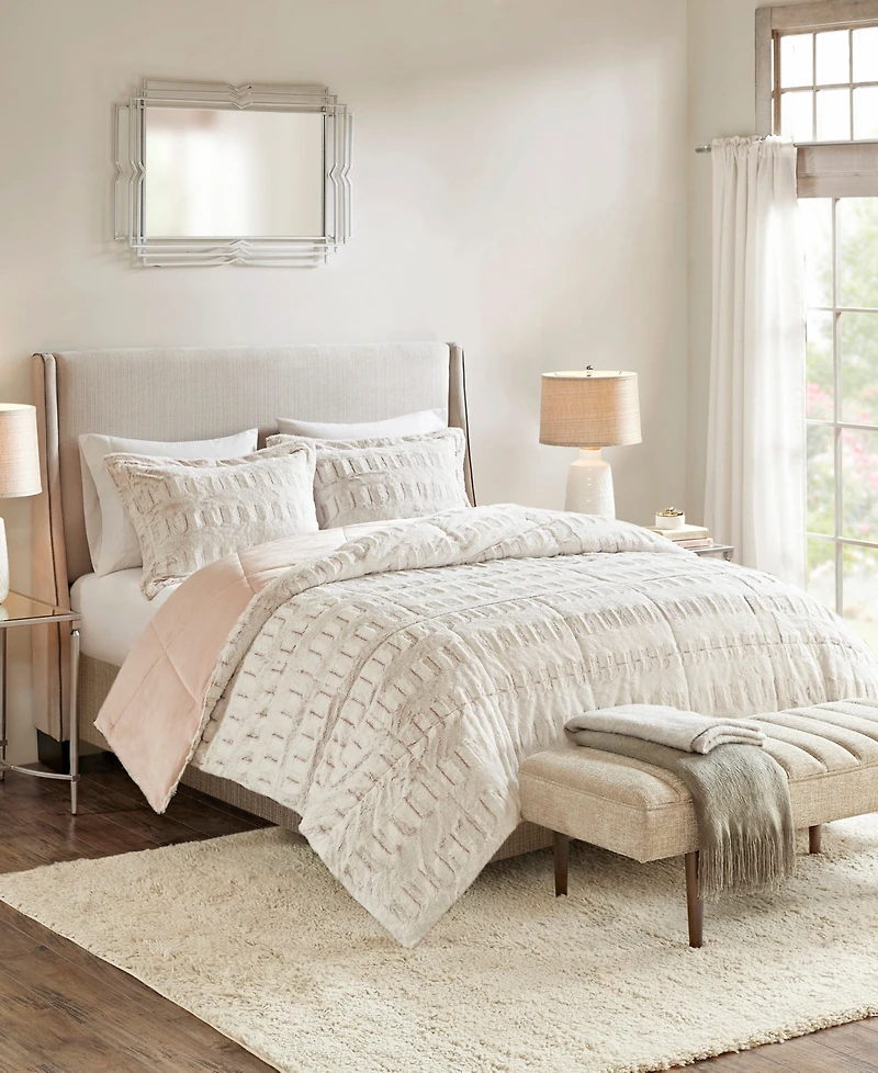 Madison Park Gia Faux-Fur 2-Pc. Comforter Set, Twin/Twin Xl