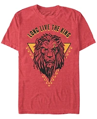 Disney Men's The Lion King Live Action Scar Geometric Triangle Short Sleeve T-Shirt