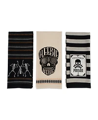 Design Imports Assorted Skeleton Embellished Dishtowel Set