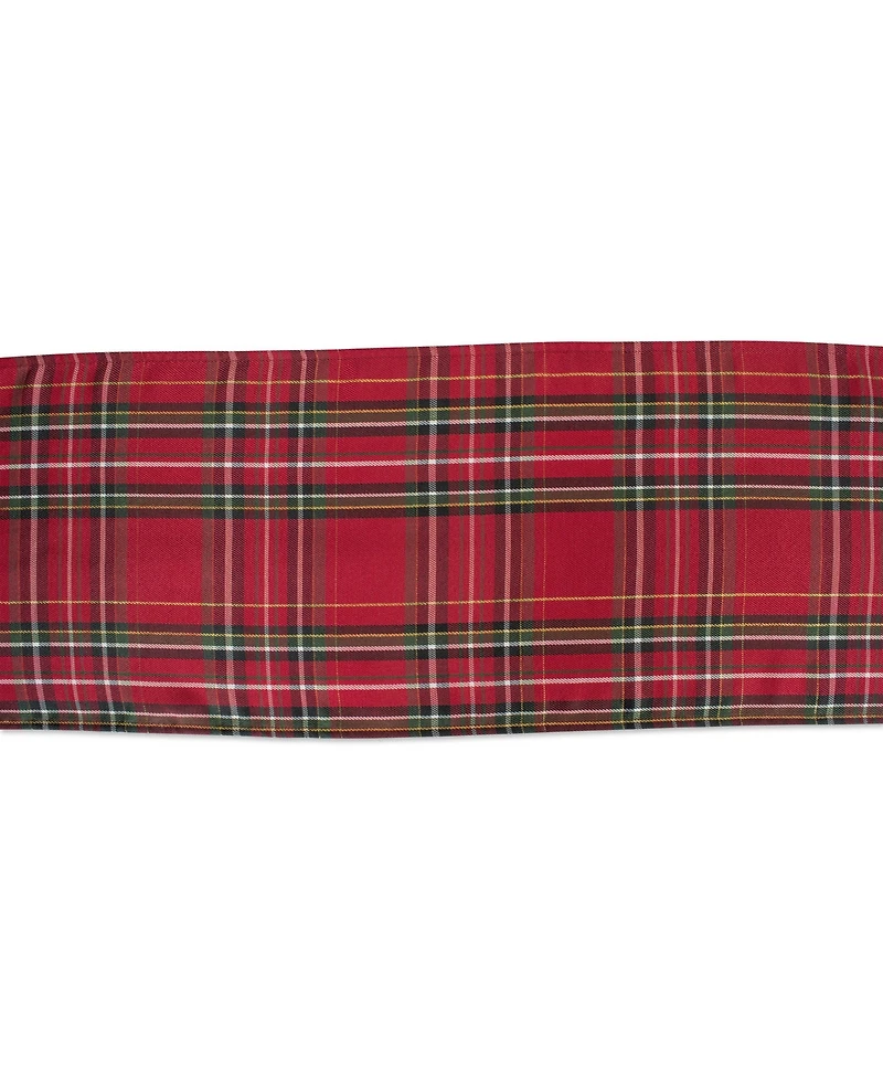 Design Imports Holiday Metallic Plaid Table Runner