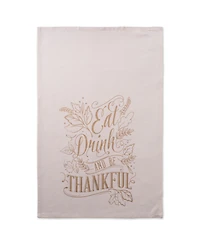 Design Imports Assorted Check Fall Be Thankful Printed Dishtowel Set