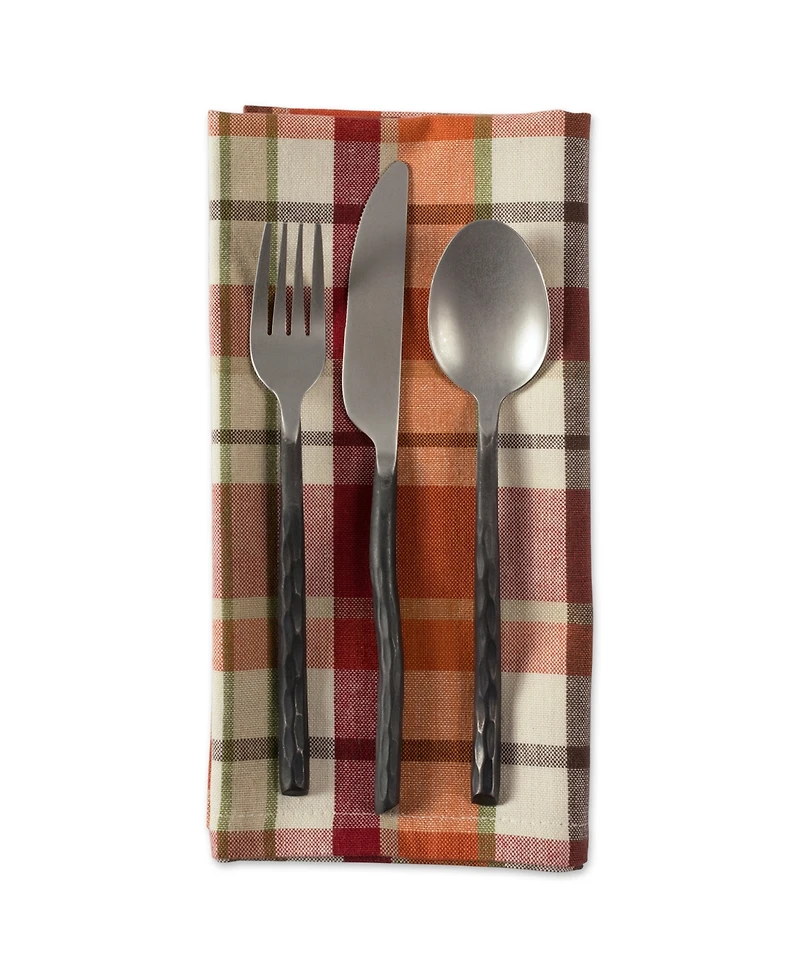 Design Imports Pumpkin Spice Plaid Napkin, Set of 6