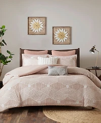 Ink+Ivy Ellipse Jacquard Cotton 3-Pc. Duvet Cover Set
