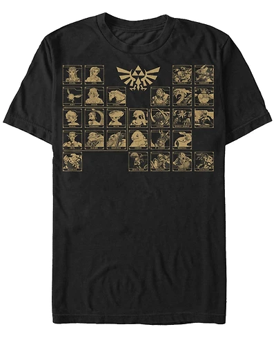 Nintendo Men's Legend of Zelda Periodic Table Characters Short Sleeve T-Shirt