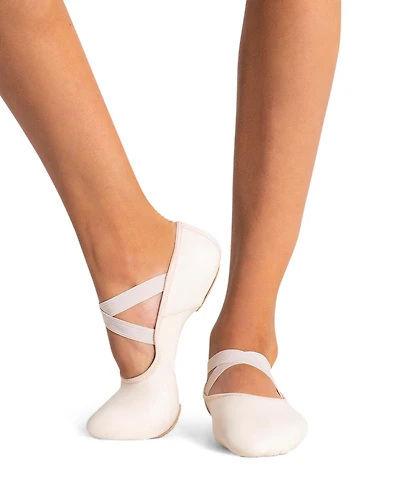 Capezio Little Girls Hanami Leather Wide Ballet Shoe