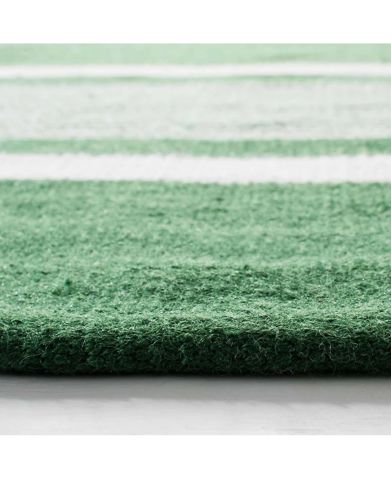 Lauren Ralph Lauren Hanover Stripe LRL2461B Green 4' X 6' Outdoor Area Rug