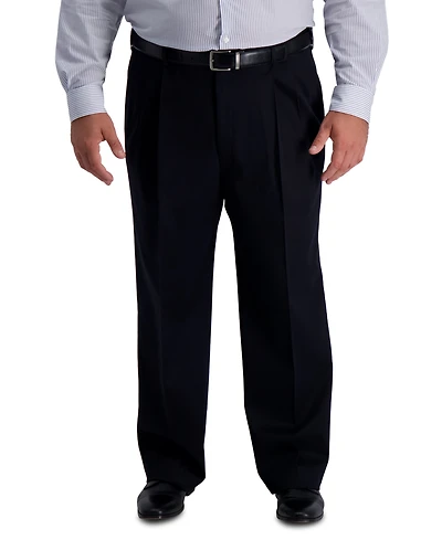 Haggar Men's Big & Tall Iron Free Premium Khaki Classic-Fit Pleated Pant