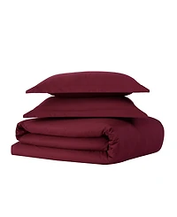 Brooklyn Loom Solid Cotton Percale 2-Pc. Duvet Cover Set, Twin Xl