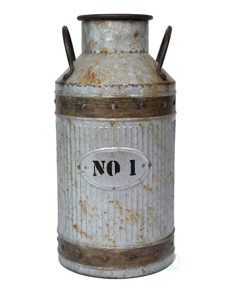 Vintiquewise Galvanized Metal Rustic Milk Can, Large